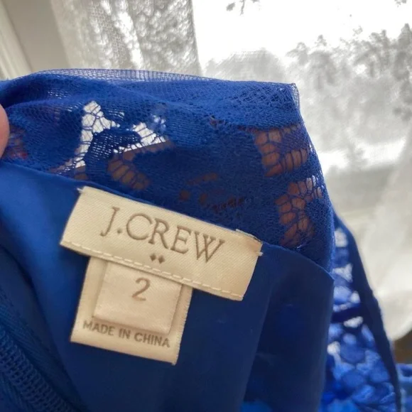 J.Crew blue lace dress Size 2 #party #eveningwear - Picture 9 of 9